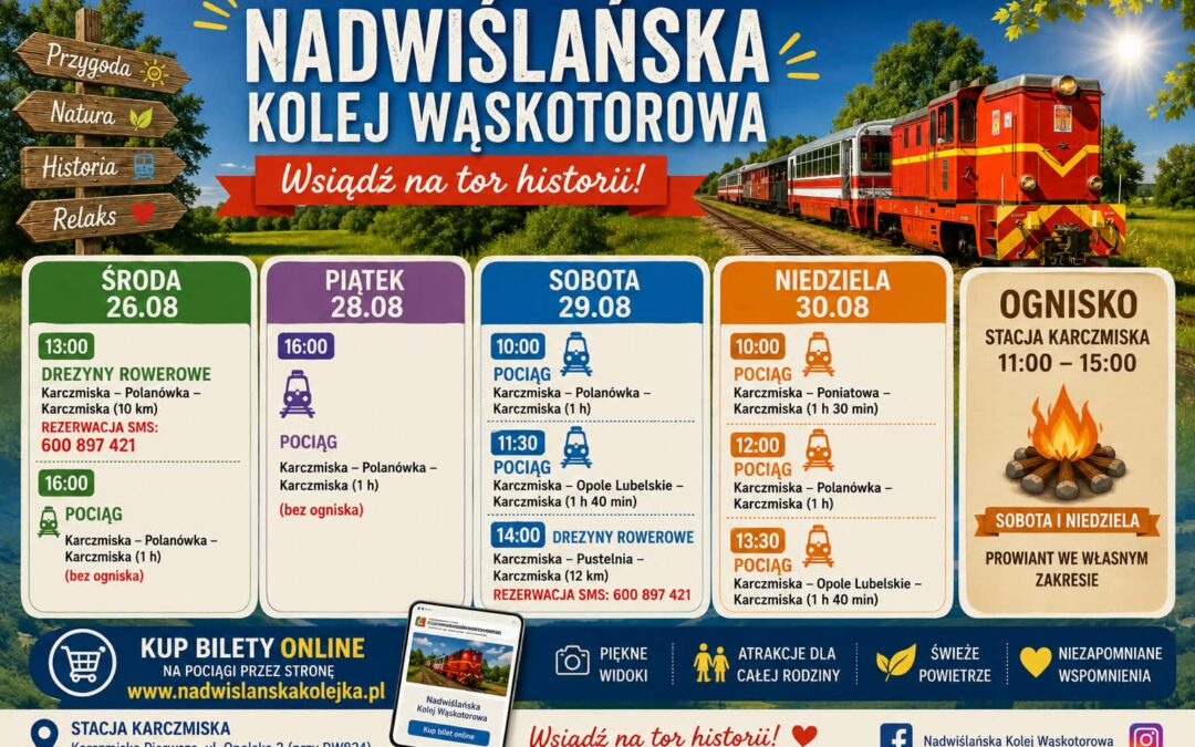 Rozkład jazdy na ostatni tydzień sierpnia!